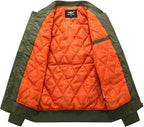 Men's Quilted Bomber Jacket - Zip-Front Winter Coat