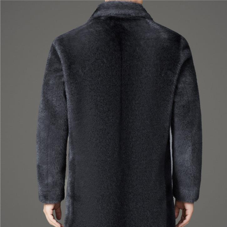 Men's Faux Fur Coat - Lapel Collar Winter Outerwear