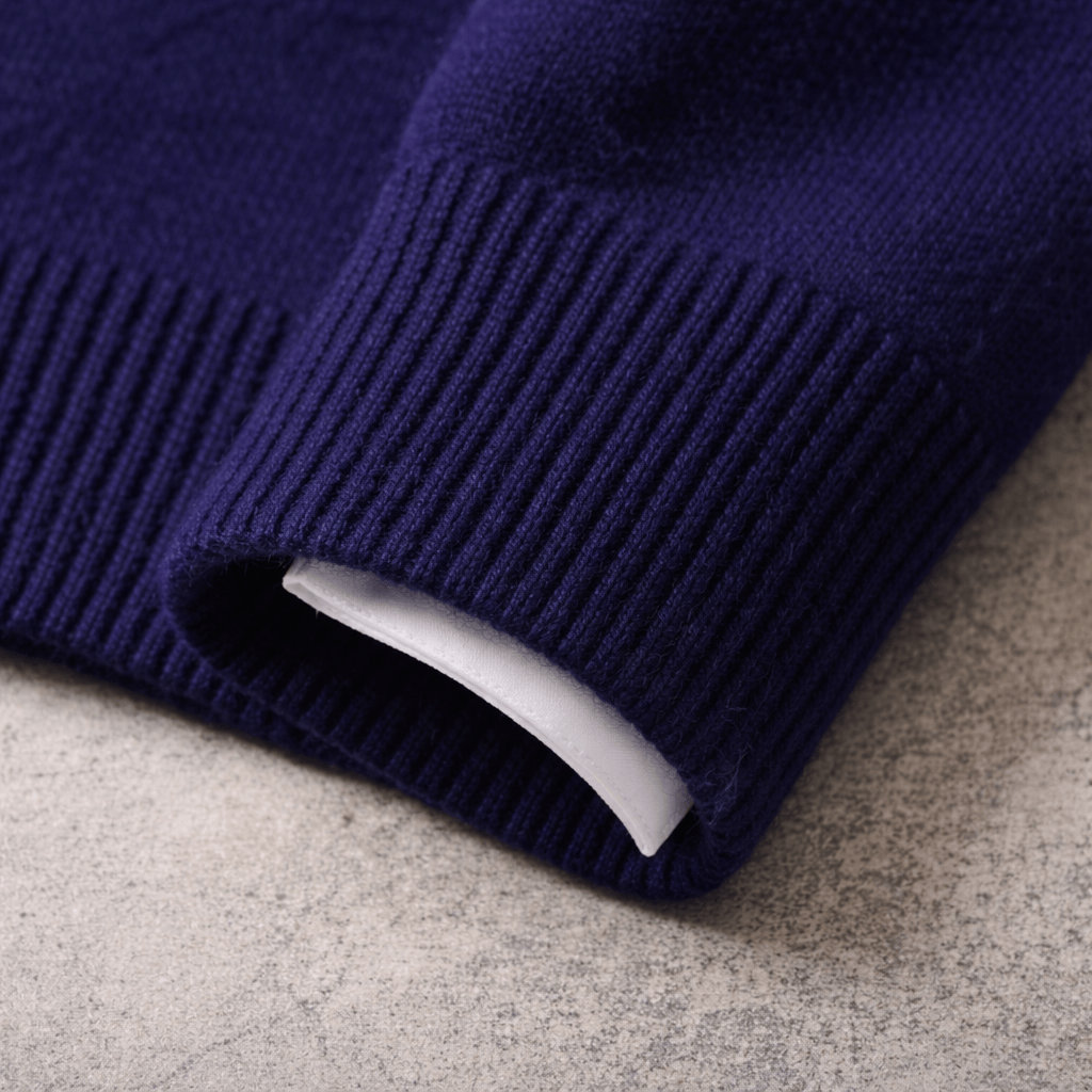 Men's Crew-Neck Jumper- Ribbed Trim and Knit Finish