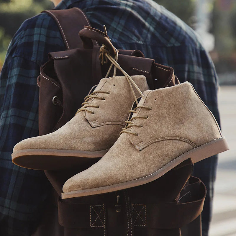 Men's Suede-Look Lace-Up Chukka Boots