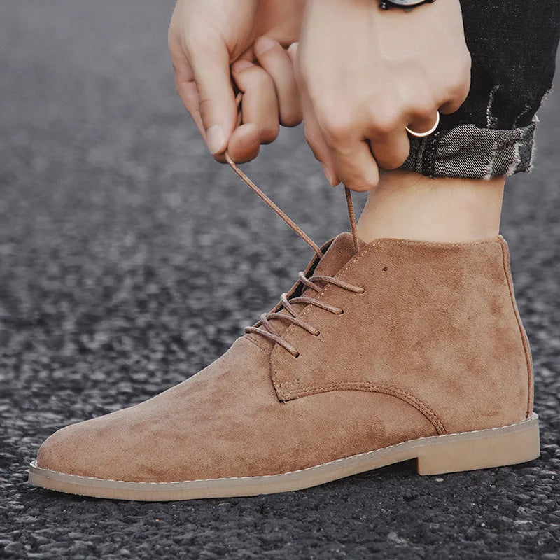 Men's Suede-Look Lace-Up Chukka Boots