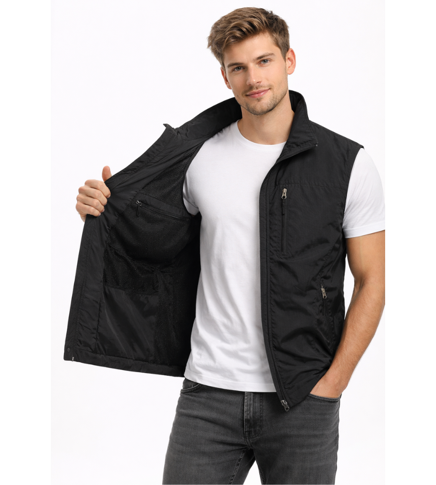 Men's Zip-Up Gilet - Stand-Collar Outdoor Vest