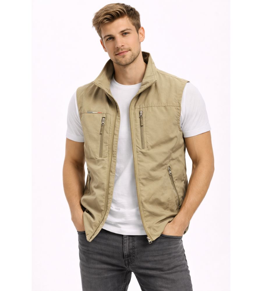 Men's Zip-Up Gilet - Stand-Collar Outdoor Vest