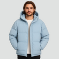 Men's Quilted Puffer Jacket - Hooded Winter Coat