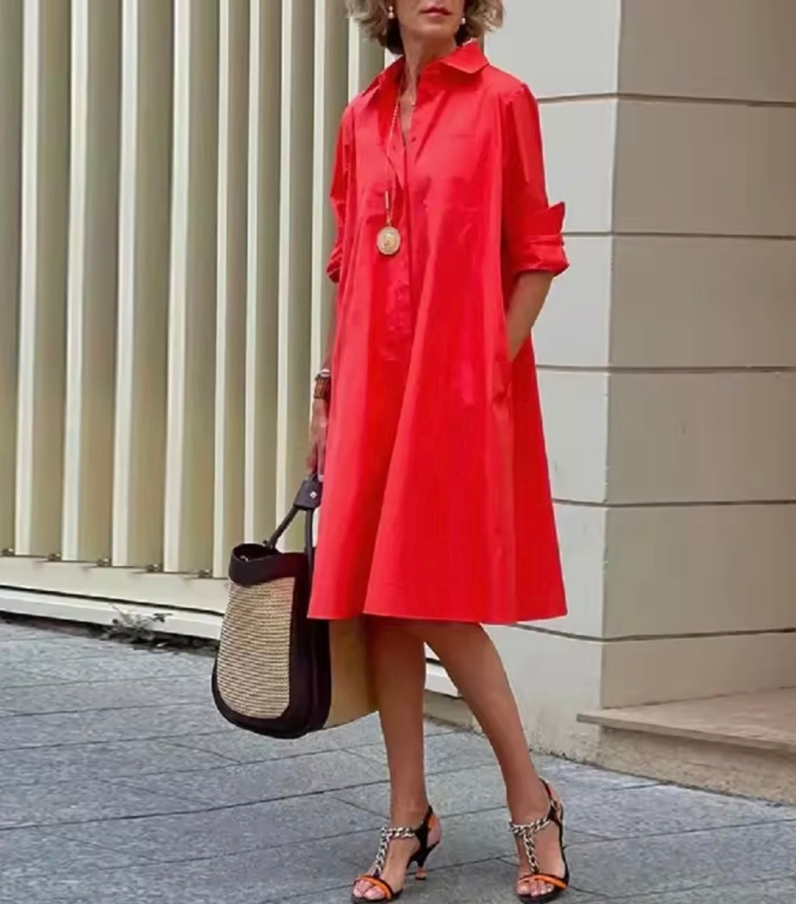 Judy | Women's Collared Shirt Dress with Pockets
