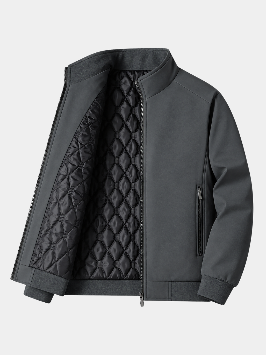 Men's Rain Jacket- Hooded Zip Front and Drawcord