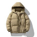 Men's Quilted Puffer Jacket - Hooded Winter Coat
