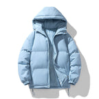 Men's Quilted Puffer Jacket - Hooded Winter Coat