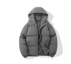 Men's Quilted Puffer Jacket - Hooded Winter Coat