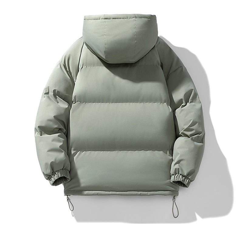 Men's Quilted Puffer Jacket - Hooded Winter Coat