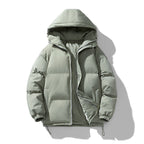 Men's Quilted Puffer Jacket - Hooded Winter Coat