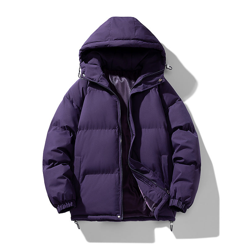 Men's Quilted Puffer Jacket - Hooded Winter Coat