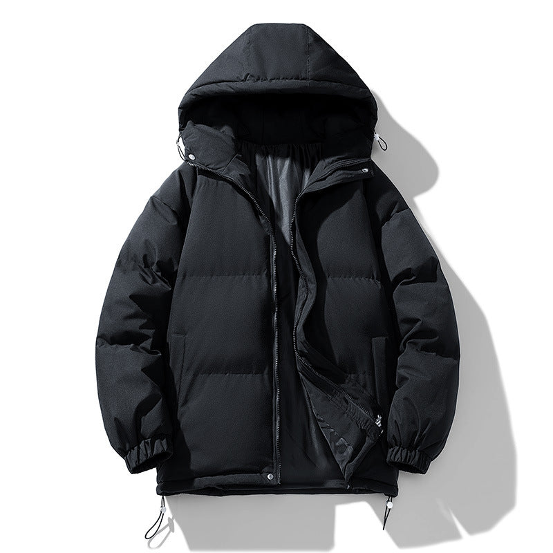 Men's Quilted Puffer Jacket - Hooded Winter Coat