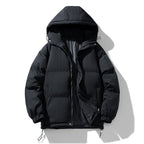 Men's Quilted Puffer Jacket - Hooded Winter Coat