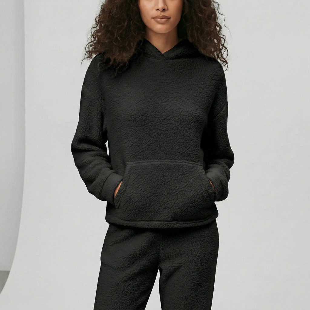 Women's Hooded Loungewear Set with Kangaroo Pocket