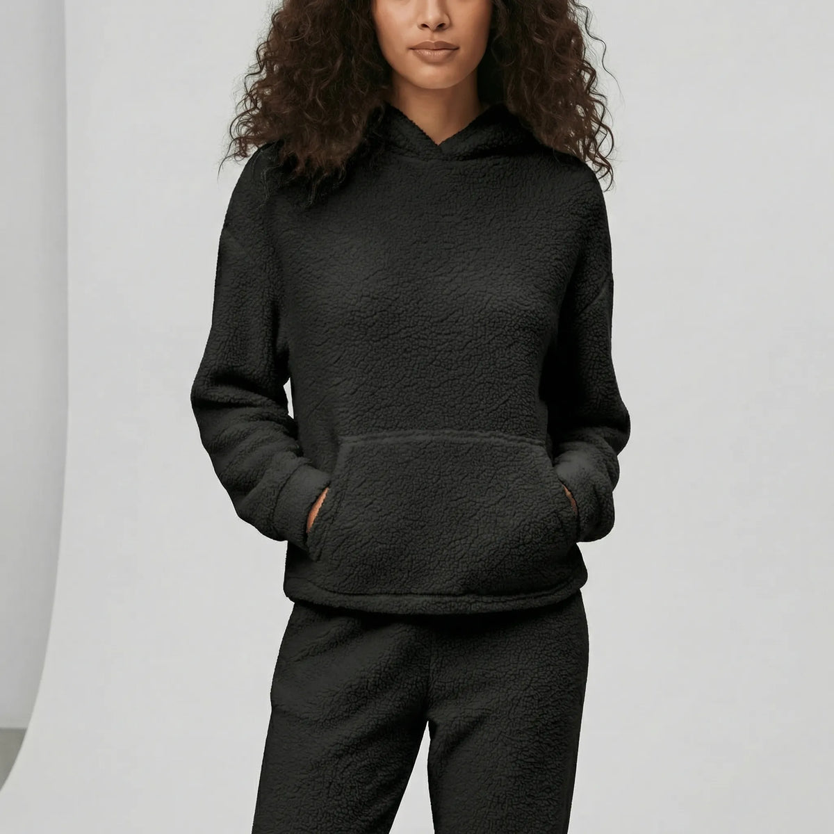 Women's Hooded Loungewear Set with Kangaroo Pocket