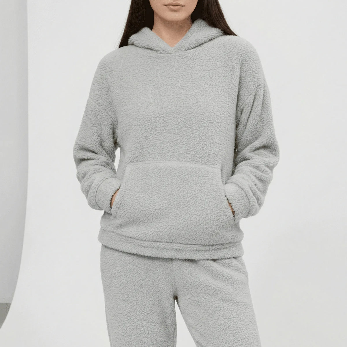 Women's Hooded Loungewear Set with Kangaroo Pocket