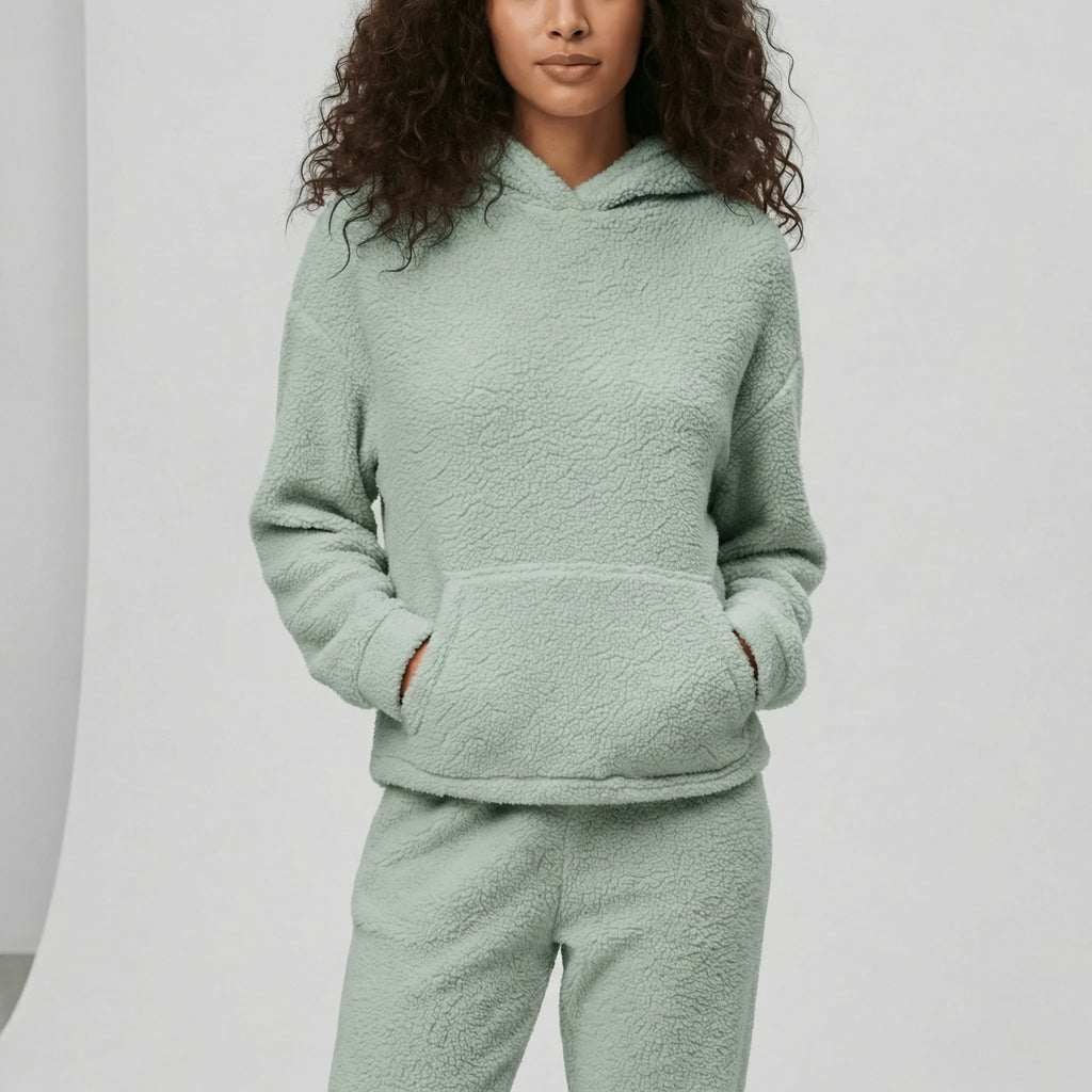 Women's Hooded Loungewear Set with Kangaroo Pocket