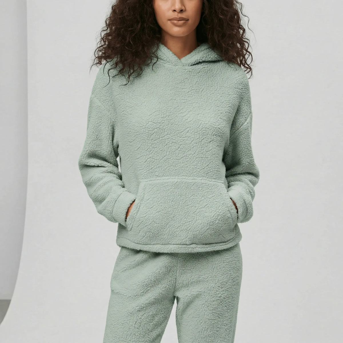 Women's Hooded Loungewear Set with Kangaroo Pocket