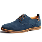 Men's Suede Derby Shoes - Lace-Up Textured Footwear