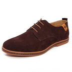 Men's Suede Derby Shoes - Lace-Up Textured Footwear