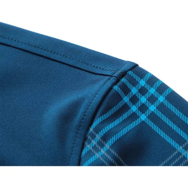 Men's Long-Sleeve Polo Shirt - Contrast-Collar Top