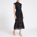 Noiria - Elegant Black Midi Dress