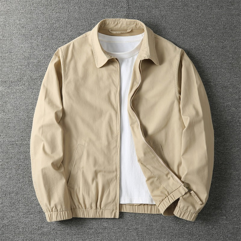 Men's Zip-Up Jacket - Ribbed-Cuff Outerwear