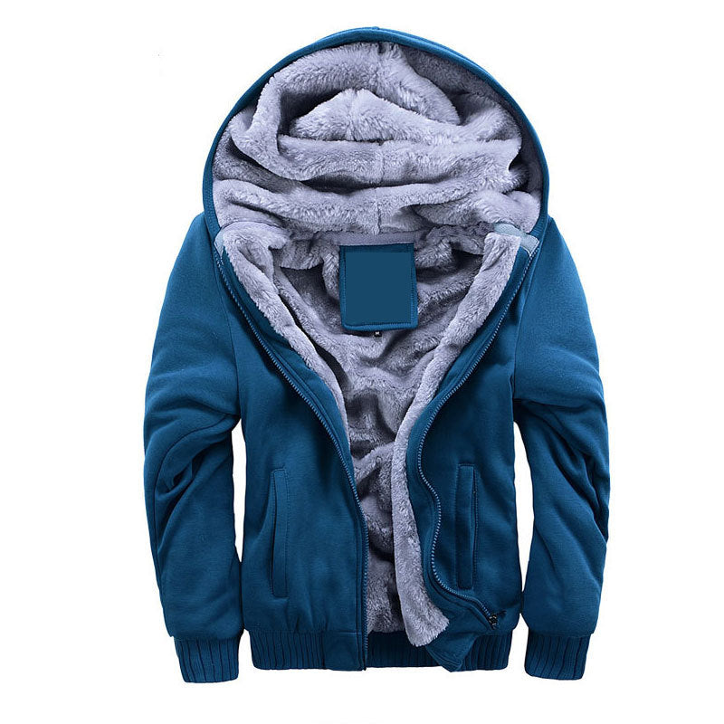 Men's Lined Zip Hoodie- Hooded Patchwork Layer