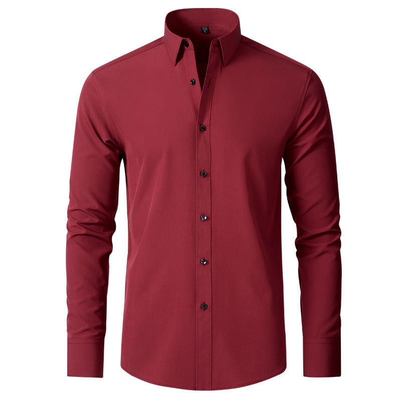 Men's Slim-Fit Shirt - Long-Sleeve Button-Front Top