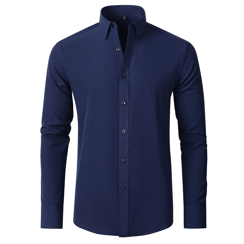 Men's Slim-Fit Shirt - Long-Sleeve Button-Front Top