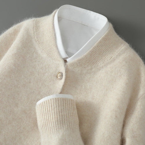 Men's Button-Front Cardigan- V-Neck Fine Knit