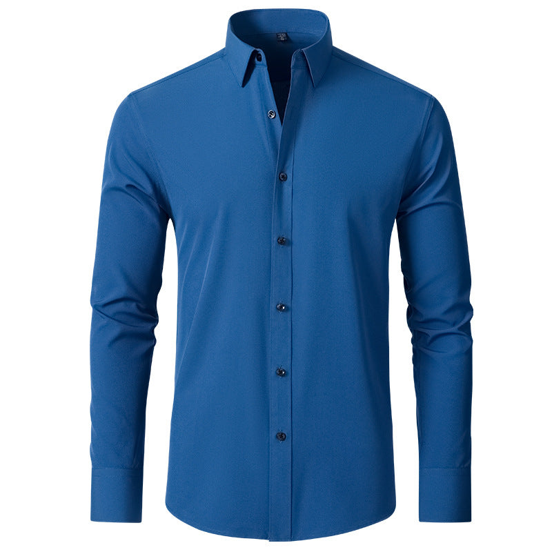 Men's Slim-Fit Shirt - Long-Sleeve Button-Front Top