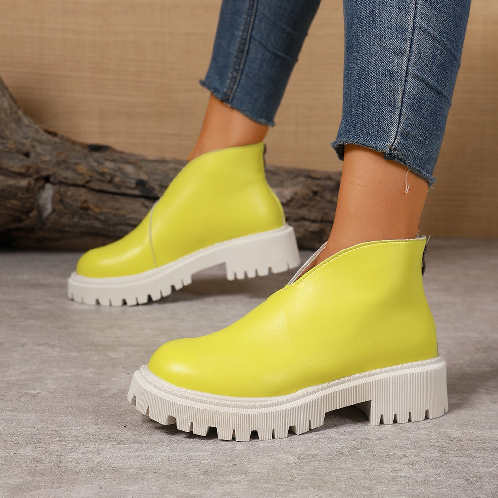 Women's Chelsea Platform Boots- Lug Sole