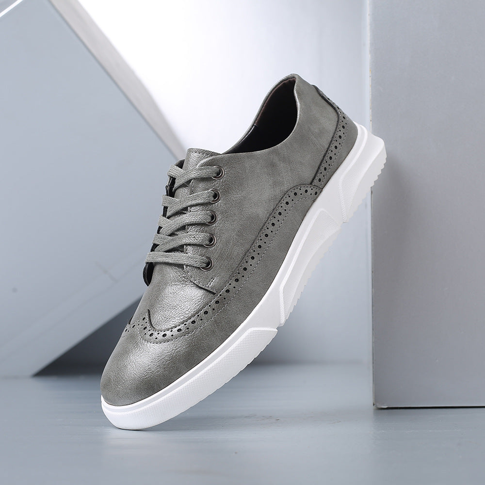 Men's Brogue Trainers- Contrast-Sole Wingtip Shoes