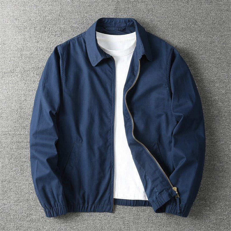 Men's Zip-Up Jacket - Ribbed-Cuff Outerwear