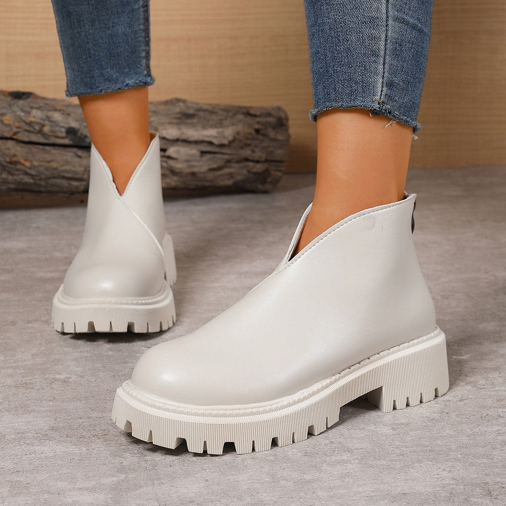 Women's Chelsea Platform Boots- Lug Sole