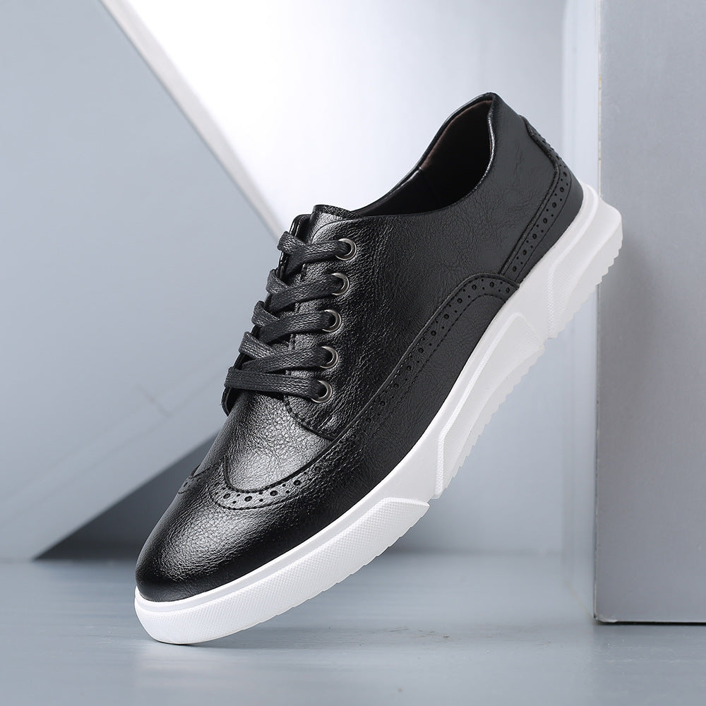 Men's Brogue Trainers- Contrast-Sole Wingtip Shoes