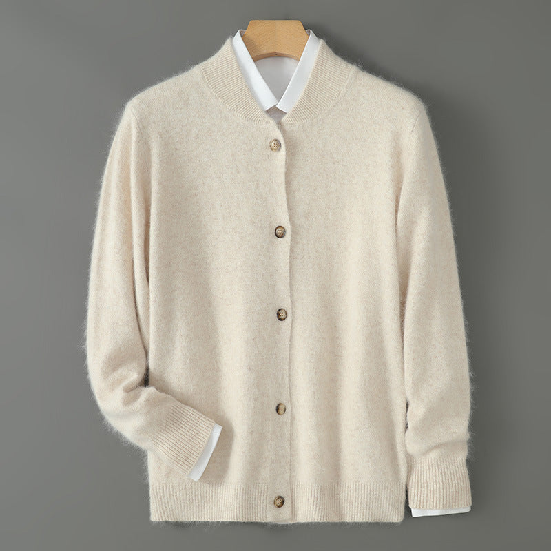 Men's Button-Front Cardigan- V-Neck Fine Knit