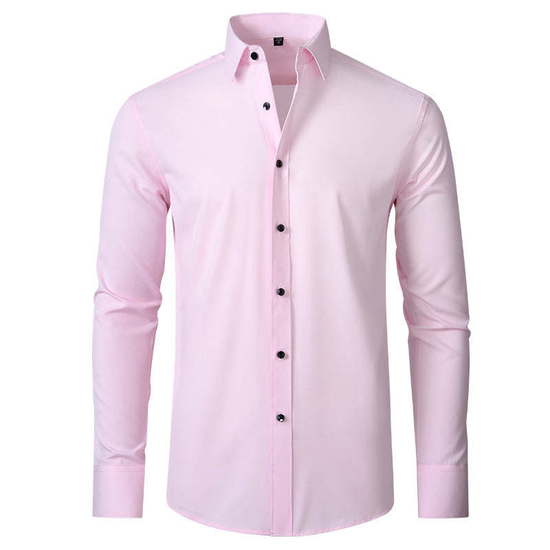 Men's Slim-Fit Shirt - Long-Sleeve Button-Front Top