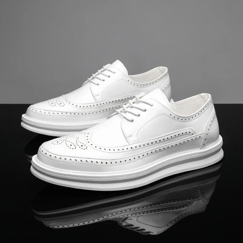 Men's Brogue Trainers- Wingtip Lace-Up Shoes
