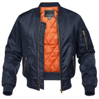 Men's Quilted Bomber Jacket - Zip-Front Winter Coat