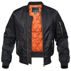 Men's Quilted Bomber Jacket - Zip-Front Winter Coat