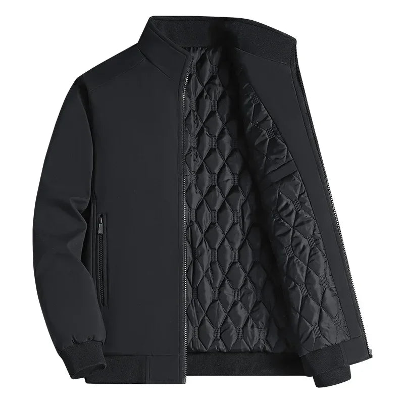 Men's Rain Jacket- Hooded Zip Front and Drawcord
