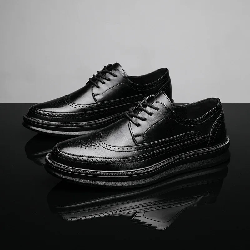 Men's Brogue Trainers- Wingtip Lace-Up Shoes
