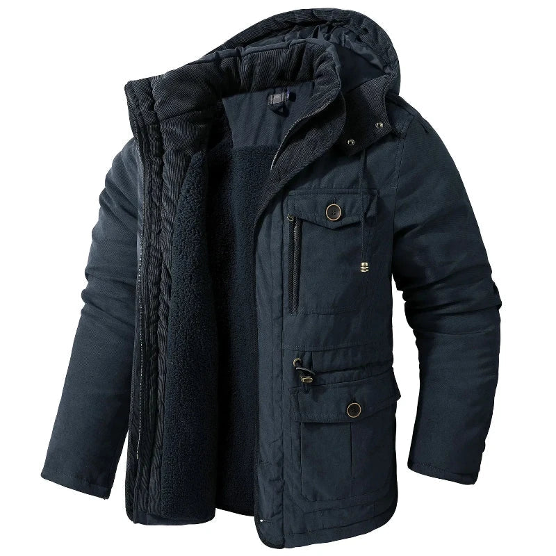 Men's Hooded Winter Parka - Insulated Long Coat