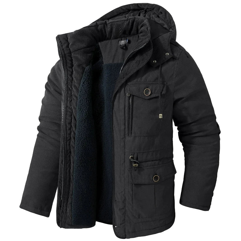 Men's Hooded Winter Parka - Insulated Long Coat