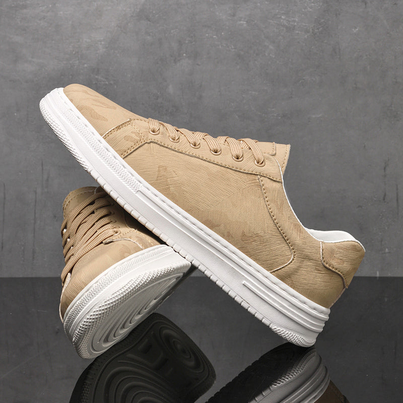 Men's Low-Top Lace-Up Trainers- Panelled Upper