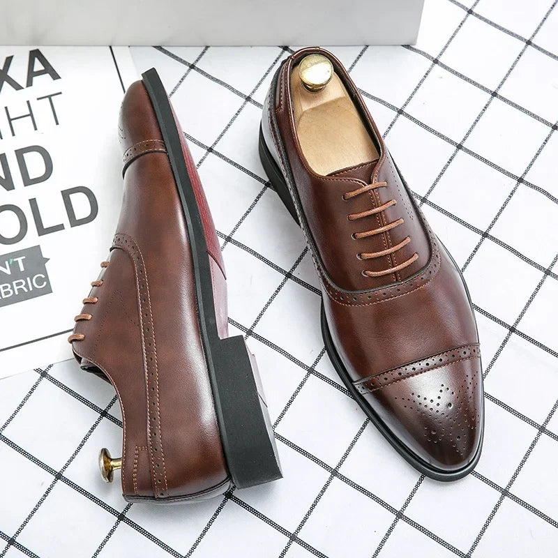 Men's Oxford Brogues - Lace-Up Dress Shoes