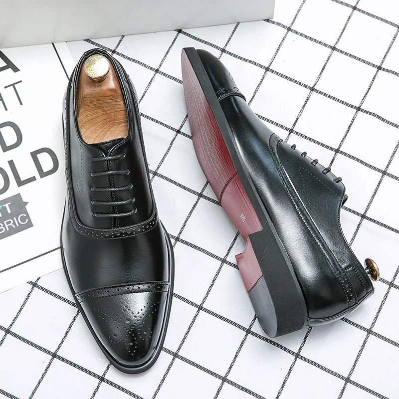 Men's Oxford Brogues - Lace-Up Dress Shoes